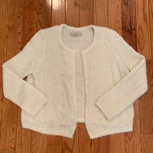 LOFT Boucle Cardigan Cream Size Large